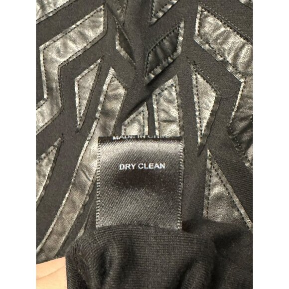 NWT Greylin Black Faux Leather Dress | Geometric Pattern, Sleeveless, SZ Small - Picture 8 of 8